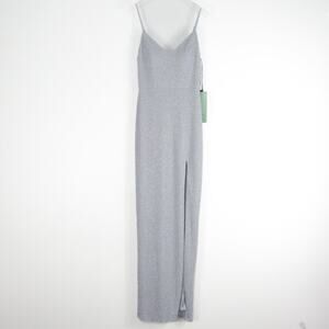 City Triangles Sleeveless Sparkly Silver Body Con Dress